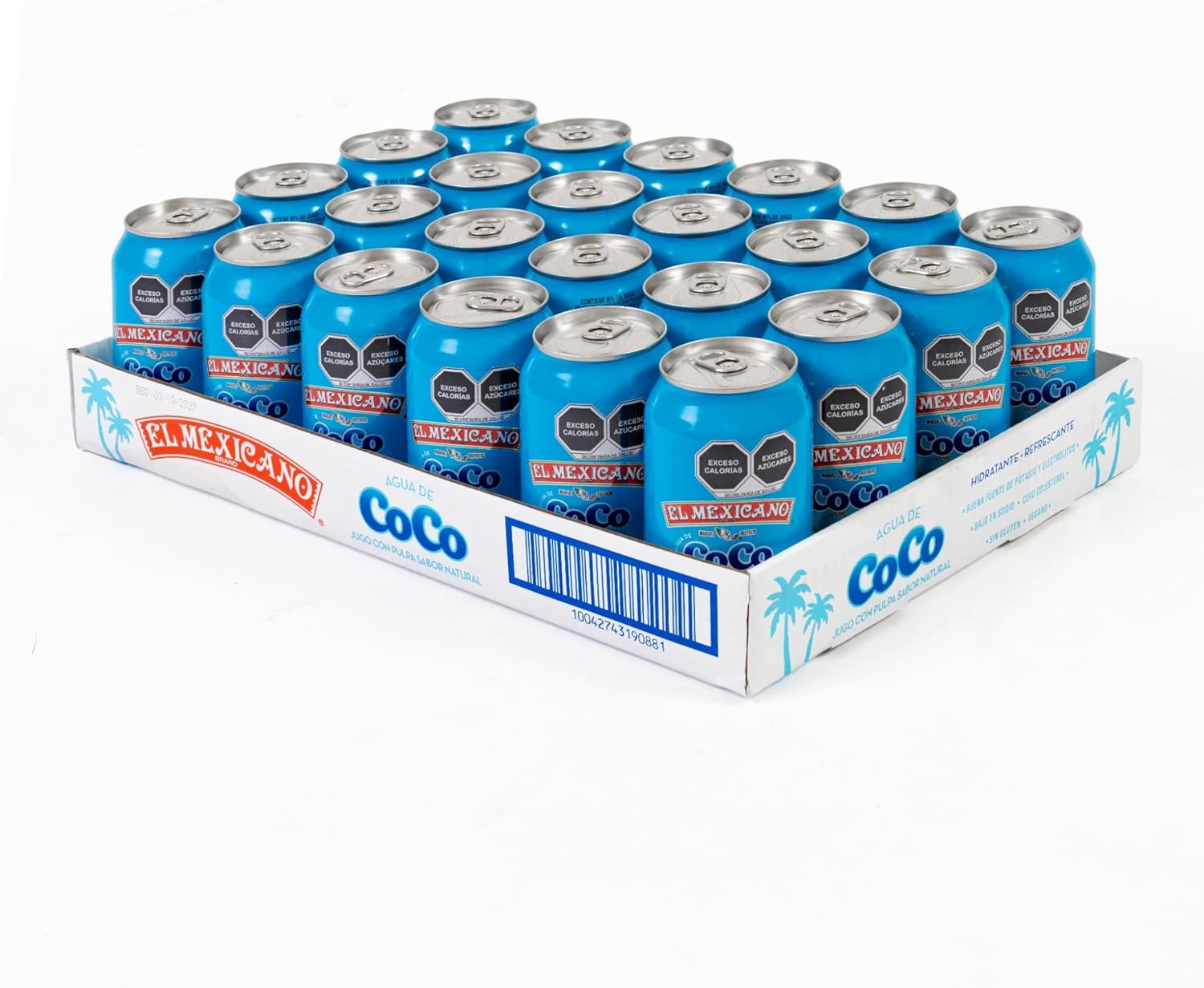 Agua de Coco Natural El Mexicano 310 ml (Paquete de 24 Latas)