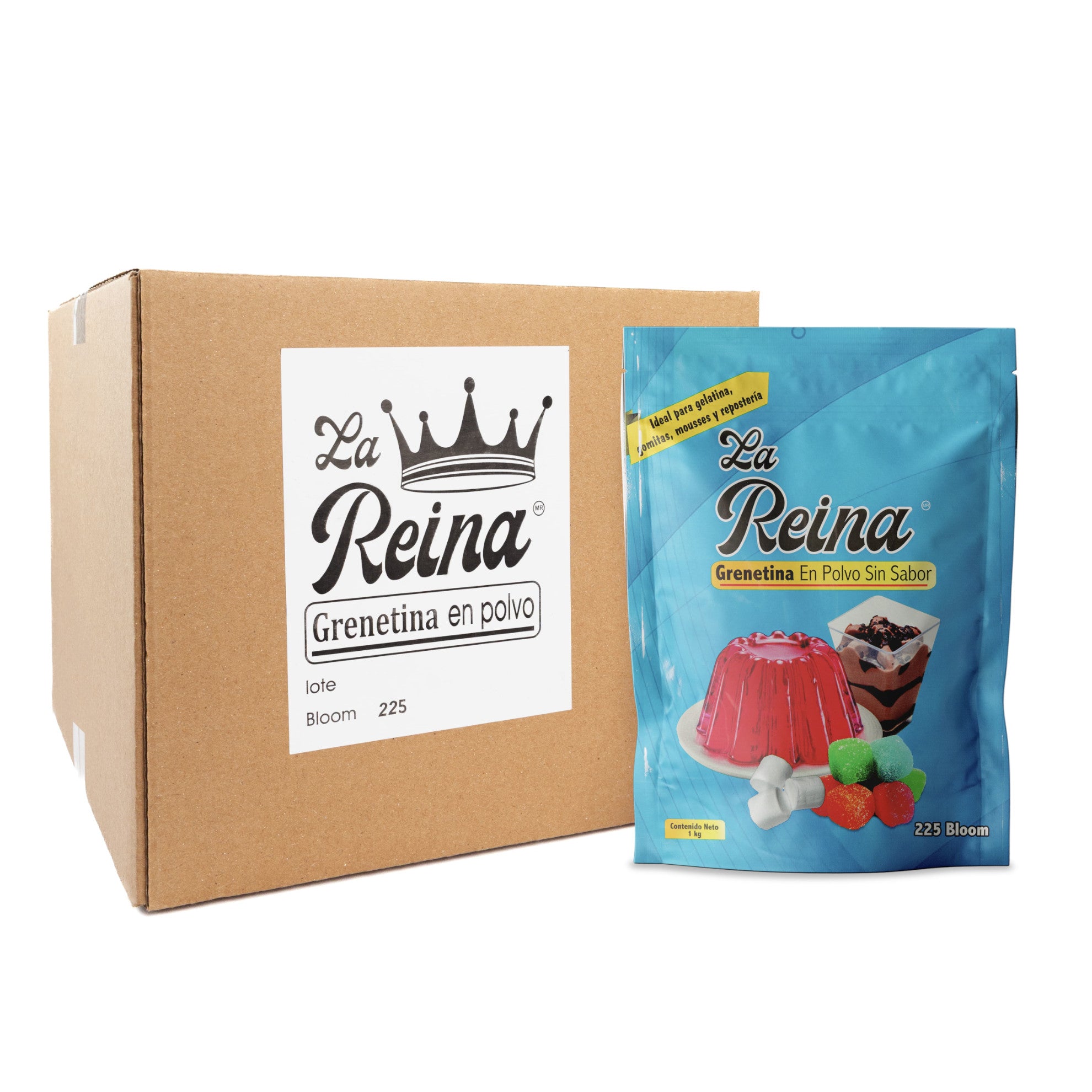 Grenetina en Polvo Sin Sabor La Reina 6 kg (Pack 6x1kg) — 225 Bloom