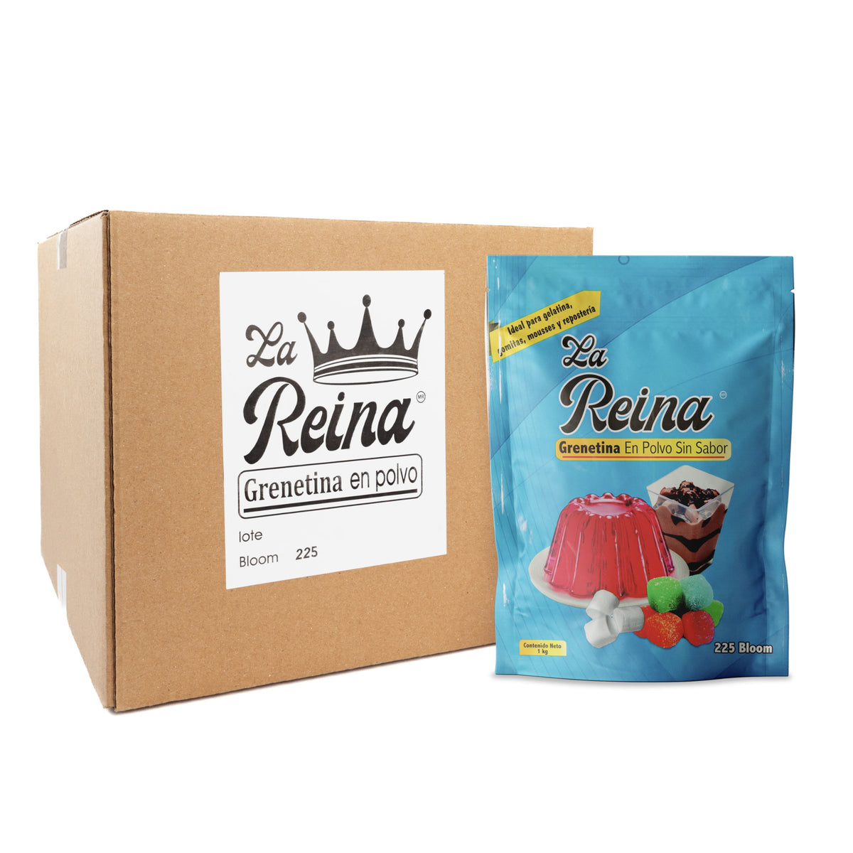 Grenetina en Polvo Sin Sabor La Reina 6 kg (Pack 6x1kg) — 225 Bloom