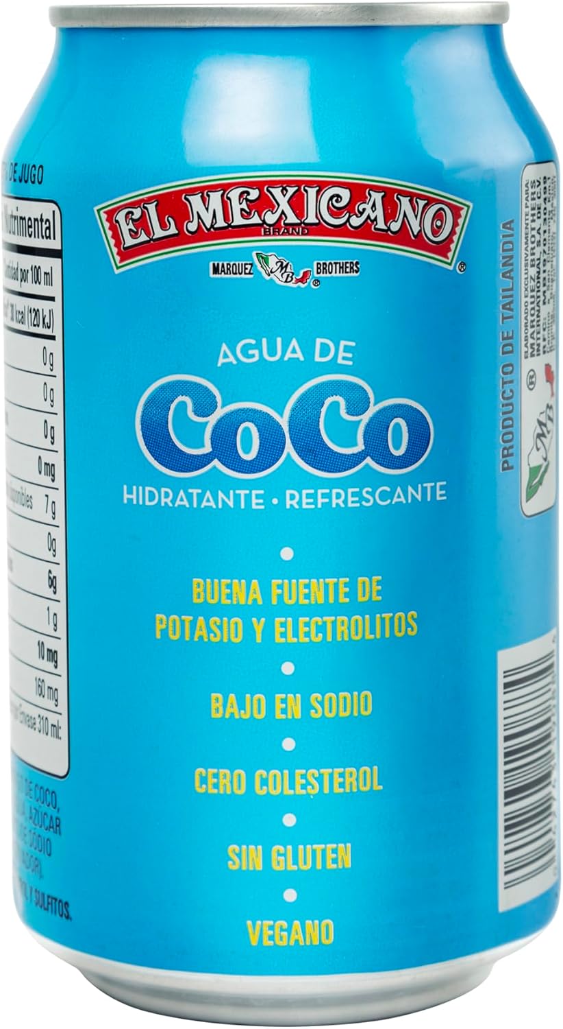 Agua de Coco Natural El Mexicano 310 ml (Paquete de 24 Latas)