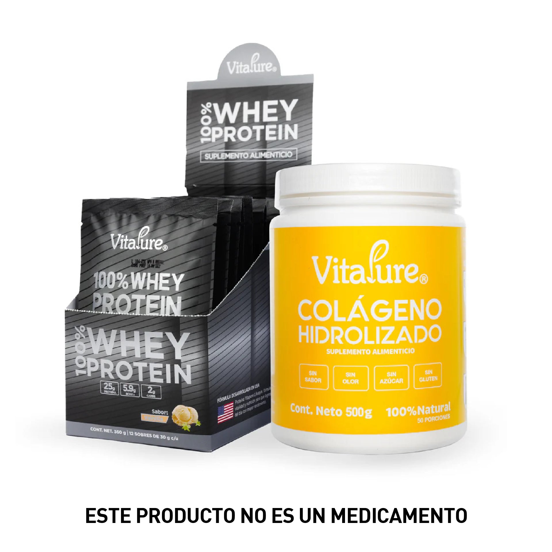 Combo: 12 Sobres de Whey Protein Premium + Caja de Colágeno Hidrolizado