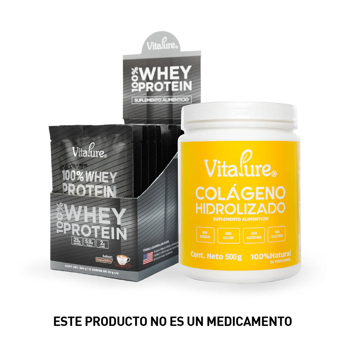 Combo: 12 Sobres de Whey Protein Premium + Caja de Colágeno Hidrolizado