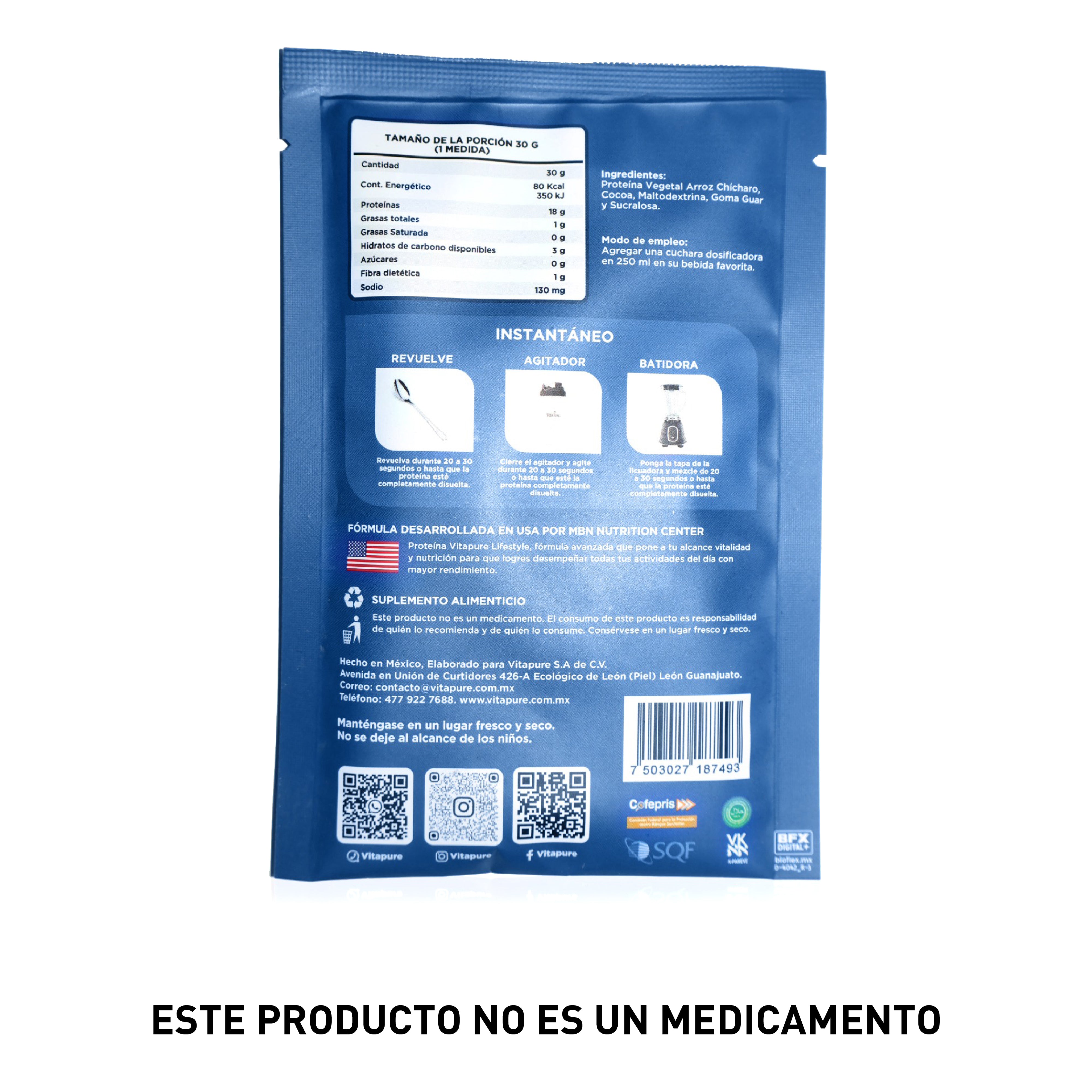 Proteína Vegetal Premium (Caja con 12 Sobres)