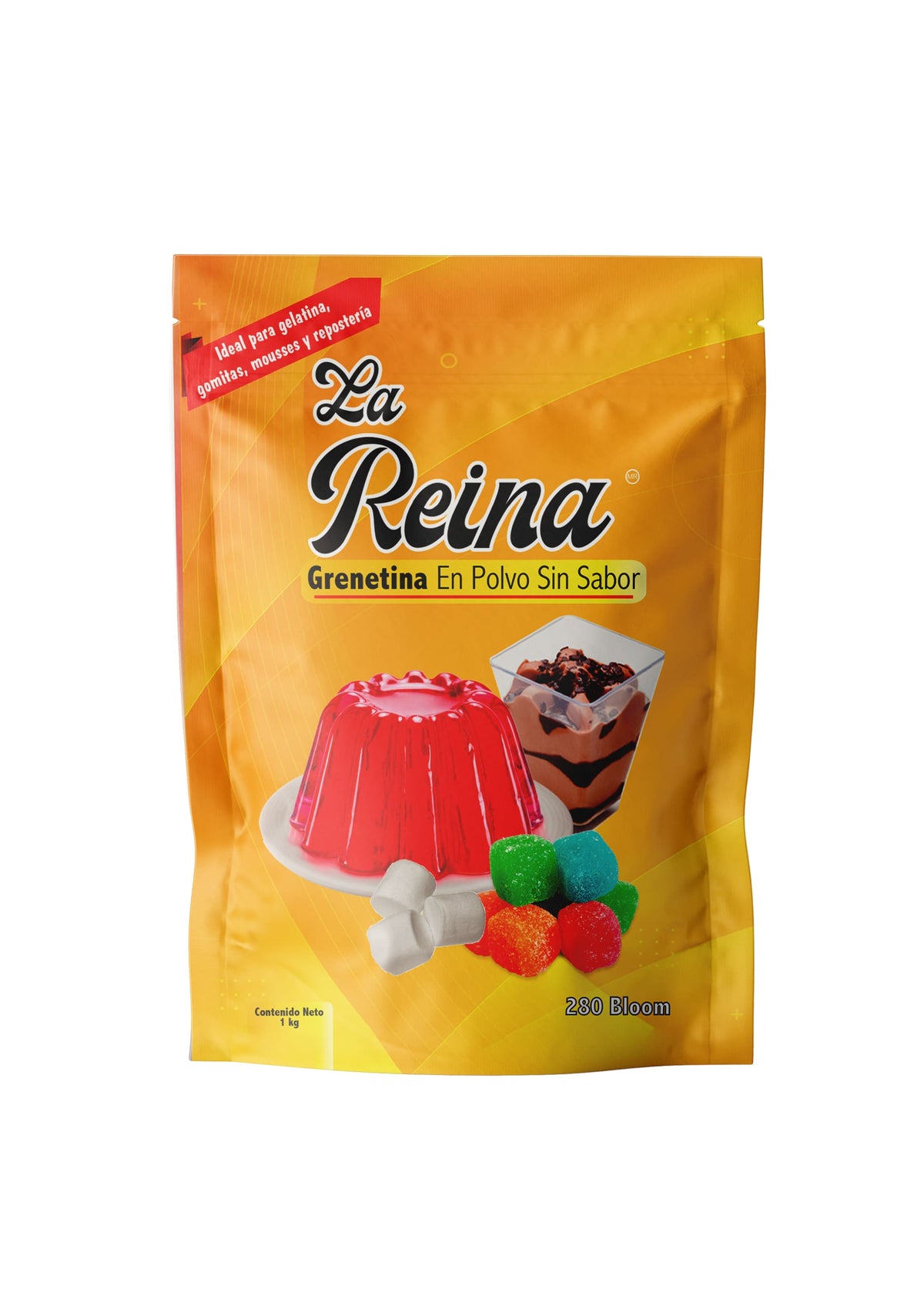 Grenetina en Polvo Sin Sabor La Reina 1 kg — 280 Bloom