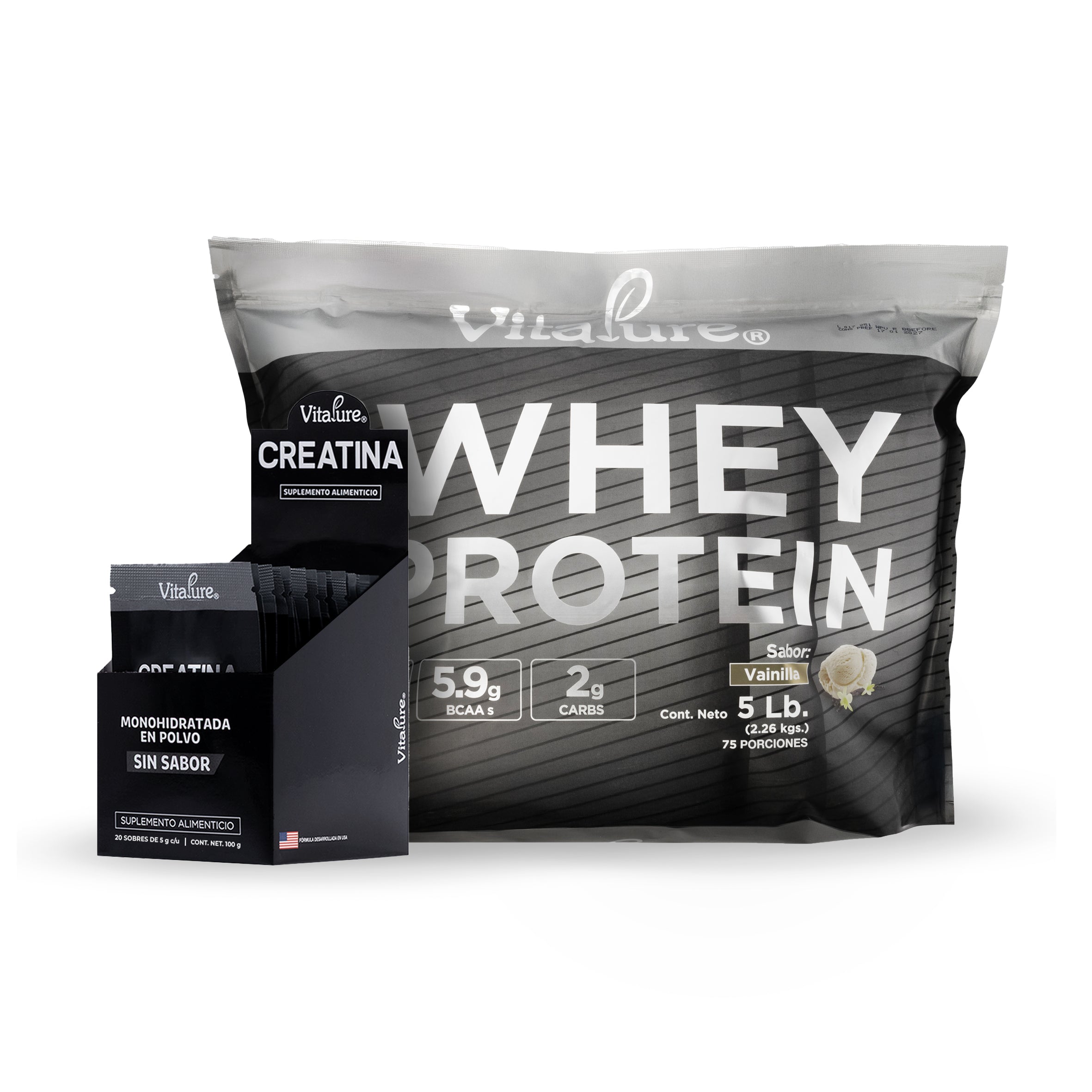 Whey Protein 5Lb + 20 Sobres Creatina